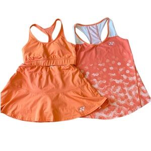 Yonex Orange Tank and Skirt Tennis Outfit Set size XS